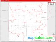 Grundy County, MO <br /> Wall Map <br /> Zip Code <br /> Red Line Style 2025 Map