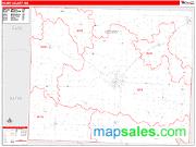 Henry County, MO <br /> Wall Map <br /> Zip Code <br /> Red Line Style 2025 Map