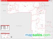 Iron County, MO <br /> Wall Map <br /> Zip Code <br /> Red Line Style 2025 Map
