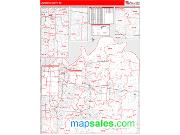 Jackson County, MO <br /> Wall Map <br /> Zip Code <br /> Red Line Style 2025 Map
