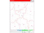 Knox County, MO <br /> Wall Map <br /> Zip Code <br /> Red Line Style 2025 Map