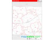 Lawrence County, MO <br /> Wall Map <br /> Zip Code <br /> Red Line Style 2025 Map