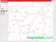 Linn County, MO <br /> Wall Map <br /> Zip Code <br /> Red Line Style 2025 Map