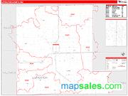 Livingston County, MO <br /> Wall Map <br /> Zip Code <br /> Red Line Style 2025 Map