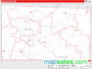 McDonald County, MO <br /> Wall Map <br /> Zip Code <br /> Red Line Style 2025 Map