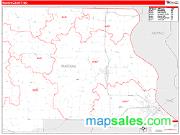 Marion County, MO <br /> Wall Map <br /> Zip Code <br /> Red Line Style 2025 Map