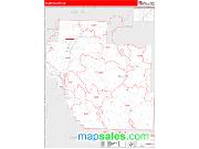 Miller County, MO <br /> Wall Map <br /> Zip Code <br /> Red Line Style 2025 Map
