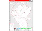 Mississippi County, MO <br /> Wall Map <br /> Zip Code <br /> Red Line Style 2025 Map