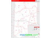 Montgomery County, MO <br /> Wall Map <br /> Zip Code <br /> Red Line Style 2025 Map