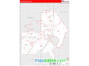 New Madrid County, MO <br /> Wall Map <br /> Zip Code <br /> Red Line Style 2025 Map
