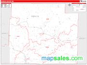 Oregon County, MO <br /> Wall Map <br /> Zip Code <br /> Red Line Style 2025 Map