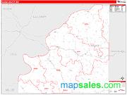 Osage County, MO <br /> Wall Map <br /> Zip Code <br /> Red Line Style 2025 Map