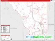 Platte County, MO <br /> Wall Map <br /> Zip Code <br /> Red Line Style 2025 Map
