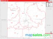 Vernon County, MO <br /> Wall Map <br /> Zip Code <br /> Red Line Style 2025 Map
