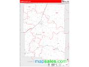 Webster County, MO <br /> Wall Map <br /> Zip Code <br /> Red Line Style 2025 Map