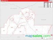 Carbon County, MT <br /> Wall Map <br /> Zip Code <br /> Red Line Style 2025 Map