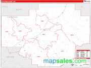 Chouteau County, MT <br /> Wall Map <br /> Zip Code <br /> Red Line Style 2025 Map