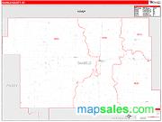 Daniels County, MT <br /> Wall Map <br /> Zip Code <br /> Red Line Style 2025 Map