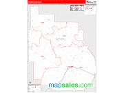 Dawson County, MT <br /> Wall Map <br /> Zip Code <br /> Red Line Style 2025 Map