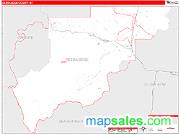 Deer Lodge County, MT <br /> Wall Map <br /> Zip Code <br /> Red Line Style 2025 Map