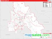 Flathead County, MT <br /> Wall Map <br /> Zip Code <br /> Red Line Style 2025 Map