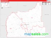 Garfield County, MT <br /> Wall Map <br /> Zip Code <br /> Red Line Style 2025 Map