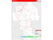 Lake County, MT <br /> Wall Map <br /> Zip Code <br /> Red Line Style 2025 Map