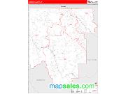 Lincoln County, MT <br /> Wall Map <br /> Zip Code <br /> Red Line Style 2025 Map