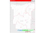 McCone County, MT <br /> Wall Map <br /> Zip Code <br /> Red Line Style 2025 Map