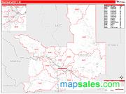 Missoula County, MT <br /> Wall Map <br /> Zip Code <br /> Red Line Style 2025 Map