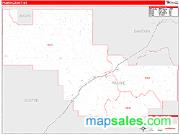 Prairie County, MT <br /> Wall Map <br /> Zip Code <br /> Red Line Style 2025 Map