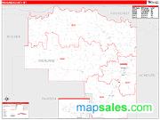 Richland County, MT <br /> Wall Map <br /> Zip Code <br /> Red Line Style 2025 Map