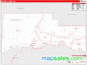 Roosevelt County, MT <br /> Wall Map <br /> Zip Code <br /> Red Line Style 2025 Map