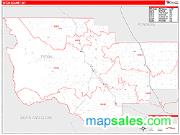 Teton County, MT <br /> Wall Map <br /> Zip Code <br /> Red Line Style 2025 Map