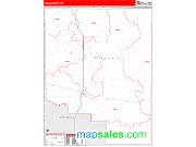 Toole County, MT <br /> Wall Map <br /> Zip Code <br /> Red Line Style 2025 Map