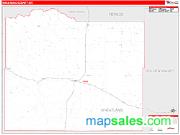 Wheatland County, MT <br /> Wall Map <br /> Zip Code <br /> Red Line Style 2025 Map