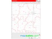 Adams County, NE <br /> Wall Map <br /> Zip Code <br /> Red Line Style 2025 Map