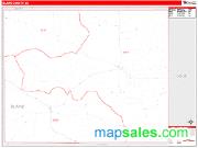 Blaine County, NE <br /> Wall Map <br /> Zip Code <br /> Red Line Style 2025 Map