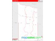 Brown County, NE <br /> Wall Map <br /> Zip Code <br /> Red Line Style 2025 Map