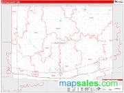 Buffalo County, NE <br /> Wall Map <br /> Zip Code <br /> Red Line Style 2025 Map