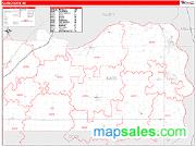 Cass County, NE <br /> Wall Map <br /> Zip Code <br /> Red Line Style 2025 Map