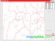 Custer County, NE <br /> Wall Map <br /> Zip Code <br /> Red Line Style 2025 Map