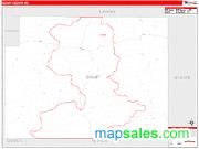 Grant County, NE <br /> Wall Map <br /> Zip Code <br /> Red Line Style 2025 Map