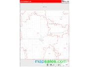 Jefferson County, NE <br /> Wall Map <br /> Zip Code <br /> Red Line Style 2025 Map