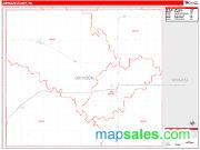 Johnson County, NE <br /> Wall Map <br /> Zip Code <br /> Red Line Style 2025 Map