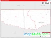 Keya Paha County, NE <br /> Wall Map <br /> Zip Code <br /> Red Line Style 2025 Map