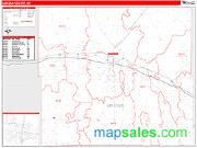 Lincoln County, NE <br /> Wall Map <br /> Zip Code <br /> Red Line Style 2025 Map
