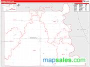 Nemaha County, NE <br /> Wall Map <br /> Zip Code <br /> Red Line Style 2025 Map