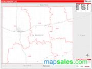 Red Willow County, NE <br /> Wall Map <br /> Zip Code <br /> Red Line Style 2025 Map