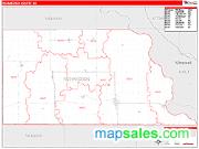 Richardson County, NE <br /> Wall Map <br /> Zip Code <br /> Red Line Style 2025 Map